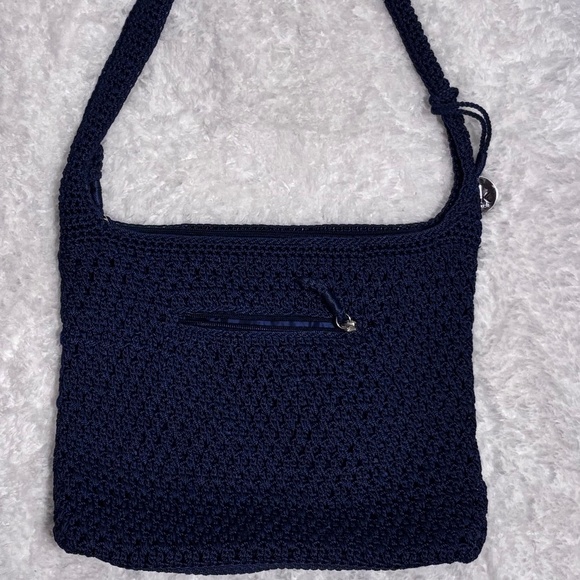 Le Sak Bag Navy Crocheted Crossbody Bag - Picture 1 of 5